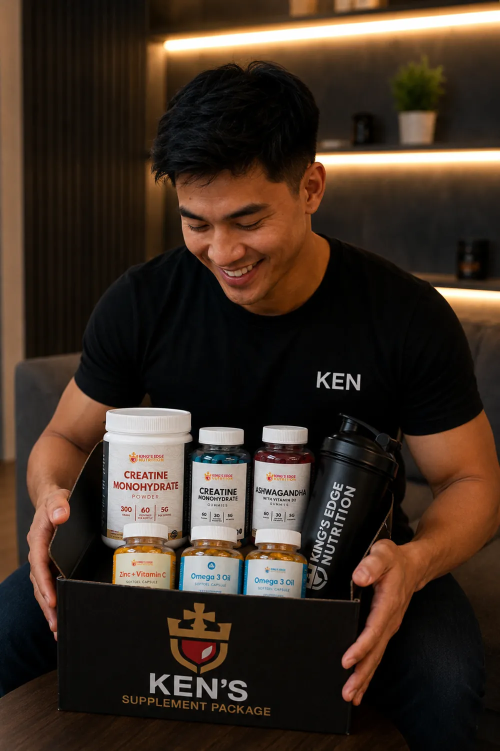 A KEN creator unboxing the KEN monthly supplement package